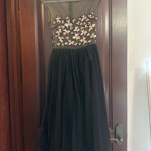 Elisabetta Franchi tulle black midi dress - S